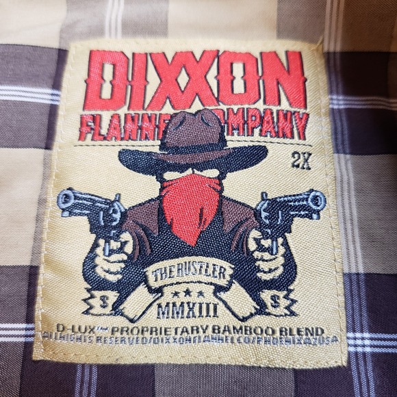 Dixxon Flannel Shirt Men's XXL 2XL Plaid RUSTLER D-Lux Bamboo Party Casual Work - Picture 4 of 8
